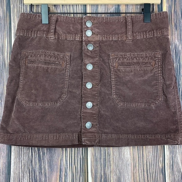 We The Free Brown Corduroy Mini Skirt- Size 27 - Picture 1 of 5